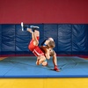 image:imageBalanceFrom 10x4 Feet 4Panel Folding Gymnastics Mat  2Inch Thick Pad with Vinyl Surface and Carrying Handles for Tumbling Yoga Pilates Home Workouts and Martial ArtsBlue