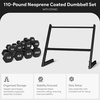 image:imageBalanceFrom Neoprene Coated Iron Dumbbell Hex Weights Set with Stand  ColorCoded or Black Options with NonSlip Grip for Strength Training Resistance Workouts and Home Gym Fitness110lb Set