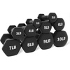image:imageBalanceFrom Neoprene Coated Iron Dumbbell Hex Weights Set with Stand  ColorCoded or Black Options with NonSlip Grip for Strength Training Resistance Workouts and Home Gym Fitness110lb Set