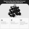 image:imageBalanceFrom Premium Rubber Encased Hex Dumbbell Sets 46LBS Set 60LBS Set 100LBS Set3Pair Set with ARack 60 lbs