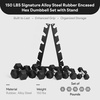 image:imageBalanceFrom Premium Rubber Encased Hex Dumbbell Sets 46LBS Set 60LBS Set 100LBS Set5Pair Set with ARack 150 lbs