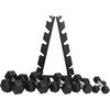 image:imageBalanceFrom Premium Rubber Encased Hex Dumbbell Sets 46LBS Set 60LBS Set 100LBS Set5Pair Set with ARack 150 lbs