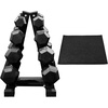 image:imageBalanceFrom Rubber Coated Hex Dumbbell Weight Set with Storage Rack 100LB or 150LB or 200LB Set 520 lbs or 525 lbs or 1030 lbs PairsMatte Black