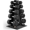image:imageBalanceFrom Rubber Coated Hex Dumbbell Weight Set with Storage Rack 100LB or 150LB or 200LB Set 520 lbs or 525 lbs or 1030 lbs PairsMatte Black