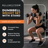 image:imageBalanceFrom Rubber Coated Hex Dumbbell Weight Set with Storage Rack 100LB or 150LB or 200LB Set 520 lbs or 525 lbs or 1030 lbs PairsMatte Black