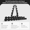 image:imageBalanceFrom Rubber Coated Hex Dumbbell Weight Set with Storage Rack 100LB or 150LB or 200LB Set 520 lbs or 525 lbs or 1030 lbs PairsMatte Black