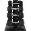 image:imageBalanceFrom Rubber Coated Hex Dumbbell Weight Set with Storage Rack 100LB or 150LB or 200LB Set 520 lbs or 525 lbs or 1030 lbs PairsMatte Black