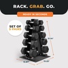 image:imageBalanceFrom Rubber Coated Hex Dumbbell Weight Set with Storage Rack 100LB or 150LB or 200LB Set 520 lbs or 525 lbs or 1030 lbs PairsMatte Black