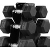 image:imageBalanceFrom Rubber Coated Hex Dumbbell Weight Set with Storage Rack 100LB or 150LB or 200LB Set 520 lbs or 525 lbs or 1030 lbs PairsMatte Black