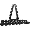 image:imageBalanceFrom Rubber Coated Hex Dumbbell Weight Set with Storage Rack 100LB or 150LB or 200LB Set 520 lbs or 525 lbs or 1030 lbs PairsMatte Black