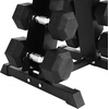 image:imageBalanceFrom Rubber Coated Hex Dumbbell Weight Set with Storage Rack 100LB or 150LB or 200LB Set 520 lbs or 525 lbs or 1030 lbs PairsMatte Black