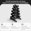 image:imageBalanceFrom Rubber Coated Hex Dumbbell Weight Set with Storage Rack 100LB or 150LB or 200LB Set 520 lbs or 525 lbs or 1030 lbs PairsMatte Black