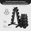 image:imageBalanceFrom Rubber Coated Hex Dumbbell Weight Set with Storage Rack 100LB or 150LB or 200LB Set 520 lbs or 525 lbs or 1030 lbs PairsMatte Black