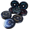 image:imageFitvids 2 Olympic Bumper Weight Plates Set for Strength Training amp Weightlifting 260 LBS 2x 1015253545 LBS Colored