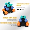 image:imageFitvids Neoprene Coated Dumbbell Set with Rack Free Hand Weight Set For Home Gym Workout AntiSlip Antiroll 20LBS 32LBS 50LBS and 56LBS Sets Multiple Weight Options