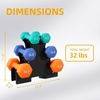 image:imageFitvids Neoprene Coated Dumbbell Set with Rack Free Hand Weight Set For Home Gym Workout AntiSlip Antiroll 20LBS 32LBS 50LBS and 56LBS Sets Multiple Weight Options