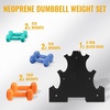 image:imageFitvids Neoprene Coated Dumbbell Set with Rack Free Hand Weight Set For Home Gym Workout AntiSlip Antiroll 20LBS 32LBS 50LBS and 56LBS Sets Multiple Weight Options