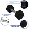 image:imageSignature Fitness Rubber Encased Hex Dumbbells with Optional Rack 10 15 20LB Pairs and 5 10 and 15 Pairs Weight Sets for Home GymBlack