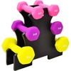 image:imageBalanceFrom Neoprene Coated Iron Dumbbell Hex Weights Set with Stand  ColorCoded or Black Options with NonSlip Grip for Strength Training Resistance Workouts and Home Gym Fitness235lb Set