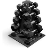 image:imageBalanceFrom Rubber Coated Hex Dumbbell Weight Set with Storage Rack 100LB or 150LB or 200LB Set 520 lbs or 525 lbs or 1030 lbs PairsMatte Black
