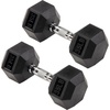 image:imageSignature Fitness Rubber Coated Hex Dumbbells Hand Weights for Exercises and Fitness Home Gym 550 lbs Pairs35 lbs Pair
