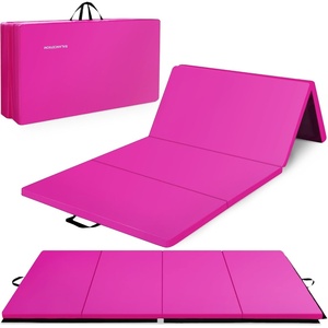 image:imageBalanceFrom 10x4 Feet 4Panel Folding Gymnastics Mat  2Inch Thick Pad with Vinyl Surface and Carrying Handles for Tumbling Yoga Pilates Home Workouts and Martial ArtsPink