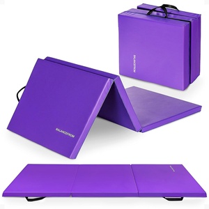 image:imageBalanceFrom 6x2 Feet 3Panel Folding Gymnastics Mat  2Inch Thick Pad with Vinyl Surface and Carrying Handles for Tumbling Yoga Pilates Home Workouts and Martial ArtsPurple