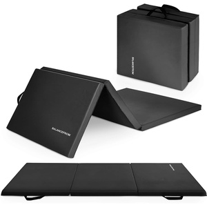 image:imageBalanceFrom 6x2 Feet 3Panel Folding Gymnastics Mat  2Inch Thick Pad with Vinyl Surface and Carrying Handles for Tumbling Yoga Pilates Home Workouts and Martial ArtsBlack2
