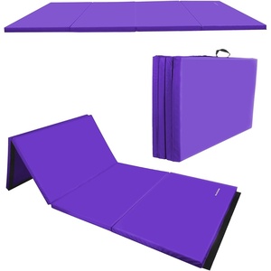 image:imageBalanceFrom 6x4 Feet 4Panel Folding Gymnastics Mat  2Inch Thick Pad with Vinyl Surface and Carrying Handles for Tumbling Yoga Pilates Home Workouts and Martial ArtsPurple