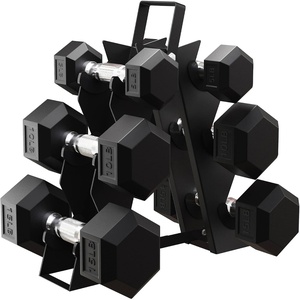 image:imageBalanceFrom Premium Rubber Encased Hex Dumbbell Sets 46LBS Set 60LBS Set 100LBS Set3Pair Set with ARack 60 lbs