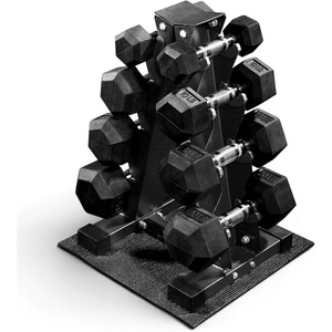 image:imageBalanceFrom Rubber Coated Hex Dumbbell Weight Set with Storage Rack 100LB or 150LB or 200LB Set 520 lbs or 525 lbs or 1030 lbs PairsMatte Black