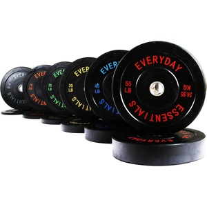 image:imageFitvids 2 Olympic Bumper Weight Plates Set for Strength Training amp Weightlifting 370 LBS 10 Lb to 55 LB Colored