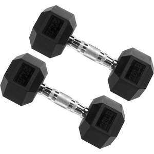 image:imageSignature Fitness Rubber Coated Hex Dumbbells Hand Weights for Exercises and Fitness Home Gym 550 lbs Pairs20 lbs Pair