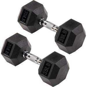 image:imageSignature Fitness Rubber Coated Hex Dumbbells Hand Weights for Exercises and Fitness Home Gym 550 lbs Pairs35 lbs Pair