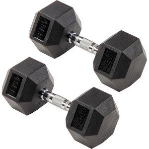 image:imageSignature Fitness Rubber Coated Hex Dumbbells Hand Weights for Exercises and Fitness Home Gym 550 lbs Pairs45 lbs Pair