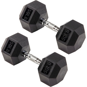 image:imageSignature Fitness Rubber Coated Hex Dumbbells Hand Weights for Exercises and Fitness Home Gym 550 lbs Pairs50 lbs Pair