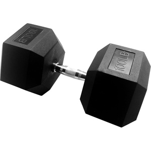 image:imageSignature Fitness Rubber Coated Hex Dumbbells Hand Weights for Exercises and Fitness Home Gym 550 lbs PairsSingle  100 lbs