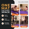 image:imageBalanceFrom 6x2 Feet 3Panel Folding Gymnastics Mat  15Inch Thick Pad with Vinyl Surface and Carrying Handles for Tumbling Yoga Pilates Home Workouts and Martial ArtsPurple