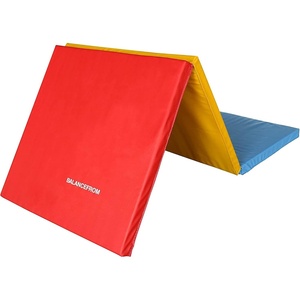 image:imageBalanceFrom 6x2 Feet 3Panel Folding Gymnastics Mat  15Inch Thick Pad with Vinyl Surface and Carrying Handles for Tumbling Yoga Pilates Home Workouts and Martial ArtsMultiColor